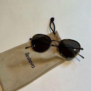 Illesteva Metal / Tortoise Round Sunglasses